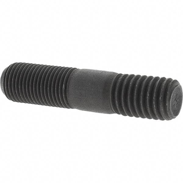Value Collection - 1/2-20 Long Thread, 1/2-13 Short Thread, 2-1/4" OAL Unequal Double Threaded Stud - Steel, Uncoated, 1-1/16" Long Thread Length, 3/4" Short Thread Length - Exact Tool & Supply