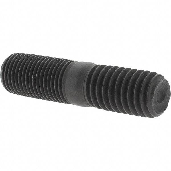 Value Collection - 1/2-20 Long Thread, 1/2-13 Short Thread, 2" OAL Unequal Double Threaded Stud - Steel, Uncoated, 15/16" Long Thread Length, 13/16" Short Thread Length - Exact Tool & Supply