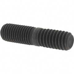 Value Collection - 5/16-24 Long Thread, 5/16-18 Short Thread, 1-1/4" OAL Unequal Double Threaded Stud - Steel, Uncoated, 5/8" Long Thread Length, 1/2" Short Thread Length - Exact Tool & Supply