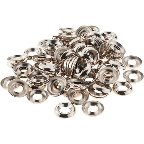 Value Collection - 3/32" Thick, Nickel-Plated Finish, Brass, Standard Countersunk Washer - 0.488" OD - Exact Tool & Supply
