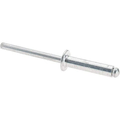 Value Collection - Size 610 Dome Head Aluminum Open End Blind Rivet - Aluminum Mandrel, 0.501" to 5/8" Grip, 3/8" Head Diam, 0.192" to 0.198" Hole Diam, 0.825" Length Under Head, 3/16" Body Diam - Exact Tool & Supply