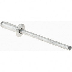 Value Collection - Size 44 Dome Head Aluminum Open End Blind Rivet - Aluminum Mandrel, 0.188" to 1/4" Grip, 1/4" Head Diam, 0.129" to 0.133" Hole Diam, 0.4" Length Under Head, 1/8" Body Diam - Exact Tool & Supply