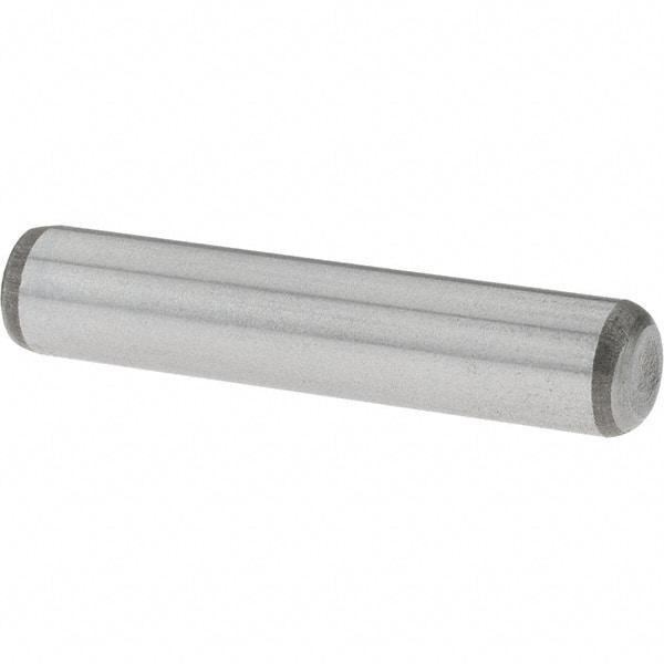 Value Collection - 1/4" Diam x 1-1/4" Pin Length Grade 8 Alloy Steel Standard Dowel Pin - C 50-58 Hardness, 12,800 Lb Breaking Strength, 1 Beveled & 1 Rounded End - Exact Tool & Supply