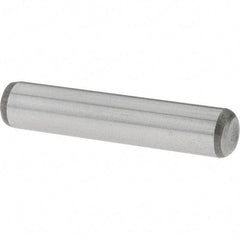 Value Collection - 1/4" Diam x 1-1/4" Pin Length Grade 8 Alloy Steel Standard Dowel Pin - C 50-58 Hardness, 12,800 Lb Breaking Strength, 1 Beveled & 1 Rounded End - Exact Tool & Supply