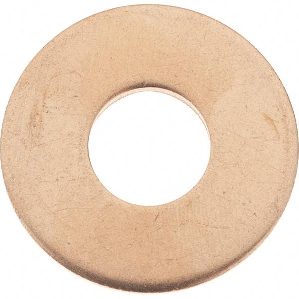 Value Collection - 1/2" Screw, Copper Standard Flat Washer - 0.563" ID x 1-3/8" OD, 0.091" Thick, Plain Finish - Exact Tool & Supply
