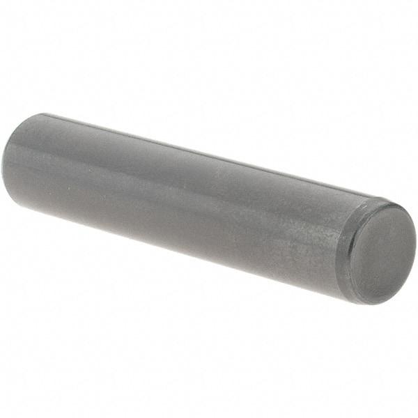 Value Collection - 3/8" Diam x 1-3/4" Pin Length Grade 8 Alloy Steel Standard Dowel Pin - Bright Finish, C 47-58 & C 60 (Surface) Hardness, 16,550 Lb (Single Shear), 33,100 Lb (Double Shear) Breaking Strength, 1 Beveled & 1 Rounded End - Exact Tool & Supply