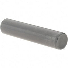 Value Collection - 3/8" Diam x 1-3/4" Pin Length Grade 8 Alloy Steel Standard Dowel Pin - Bright Finish, C 47-58 & C 60 (Surface) Hardness, 16,550 Lb (Single Shear), 33,100 Lb (Double Shear) Breaking Strength, 1 Beveled & 1 Rounded End - Exact Tool & Supply