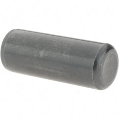 Value Collection - 1/2" Diam x 1-1/4" Pin Length Grade 8 Alloy Steel Standard Dowel Pin - Bright Finish, C 47-58 & C 60 (Surface) Hardness, 29,450 Lb (Single Shear), 58,900 Lb (Double Shear) Breaking Strength, 1 Beveled & 1 Rounded End - Exact Tool & Supply