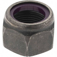 Value Collection - 1-14 UNF Grade 8 Hex Lock Nut with Nylon Insert - 1-7/16" Width Across Flats, 1-3/64" High, Uncoated - Exact Tool & Supply