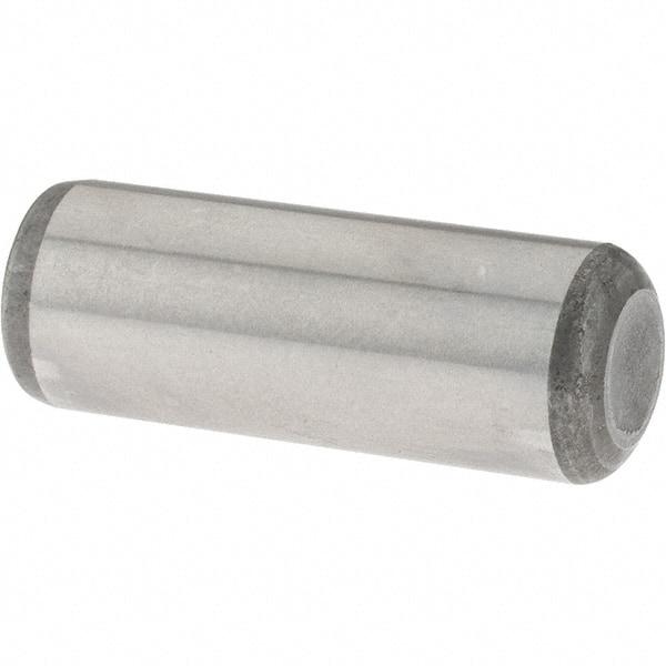 Value Collection - 3/8" Diam x 1" Pin Length Grade 8 Alloy Steel Standard Dowel Pin - C 50-58 Hardness, 28,700 Lb Breaking Strength, 1 Beveled & 1 Rounded End - Exact Tool & Supply