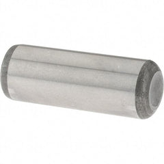 Value Collection - 3/8" Diam x 1" Pin Length Grade 8 Alloy Steel Standard Dowel Pin - C 50-58 Hardness, 28,700 Lb Breaking Strength, 1 Beveled & 1 Rounded End - Exact Tool & Supply