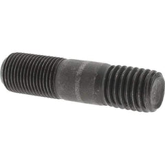 Value Collection - 5/8-18 Long Thread, 5/8-11 Short Thread, 2-1/2" OAL Unequal Double Threaded Stud - Steel, Uncoated, 1" Long Thread Length, 3/4" Short Thread Length - Exact Tool & Supply