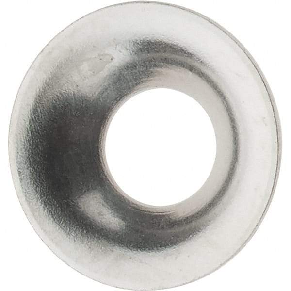 Value Collection - 5/64" Thick, Nickel-Plated Finish, Brass, Flush Type Finishing Washer - 0.425" OD - Exact Tool & Supply