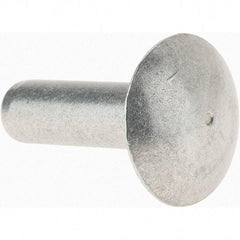 Value Collection - 3/16" Body Diam, Brazier Aluminum Solid Rivet - 5/8" Length Under Head - Exact Tool & Supply