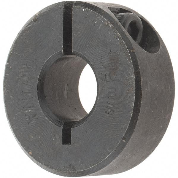 Value Collection - 9mm Bore, Steel, One Piece Clamp Collar - 1" Outside Diam - Exact Tool & Supply