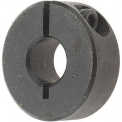 Value Collection - 9mm Bore, Steel, One Piece Clamp Collar - 1" Outside Diam - Exact Tool & Supply