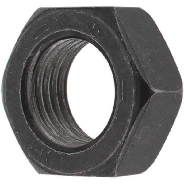 Value Collection - 1/2-20 UNF Steel Left Hand Hex Jam Nut - 3/4" Across Flats, 5/16" High, Zinc Clear Finish - Exact Tool & Supply