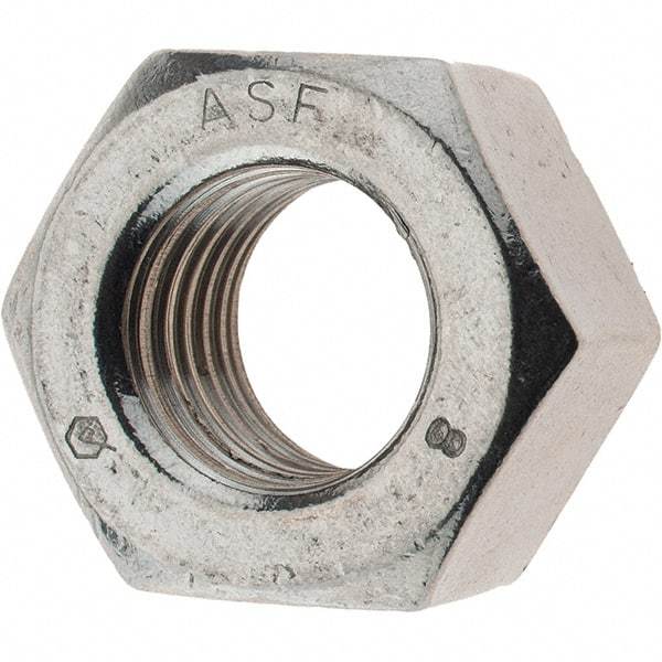 Value Collection - 7/8-9 UNC Stainless Steel Right Hand Heavy Hex Nut - 1-7/16" Across Flats, 55/64" High - Exact Tool & Supply