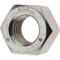 Value Collection - 7/8-9 UNC Stainless Steel Right Hand Heavy Hex Nut - 1-7/16" Across Flats, 55/64" High - Exact Tool & Supply