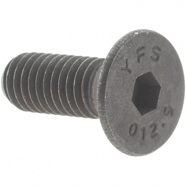 Value Collection - M5x0.80 Metric Coarse Hex Socket Drive, 90° Flat Screw - Grade 12.9 Alloy Steel, Black Oxide Finish, Fully Threaded, 14mm OAL - Exact Tool & Supply