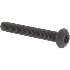 Value Collection - #10-32 UNF Hex Socket Drive, Button Screw - Alloy Steel, Black Oxide Finish, Fully Threaded, 1-1/2" Length Under Head - Exact Tool & Supply
