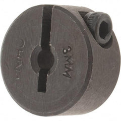 Value Collection - 3mm Bore, Steel, One Piece Clamp Collar - 11/16" Outside Diam - Exact Tool & Supply