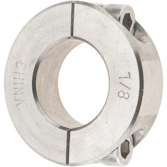 Value Collection - 7/8" Bore, Stainless Steel, Two Piece Shaft Collar - 1-5/8" Outside Diam, 1/2" Wide - Exact Tool & Supply