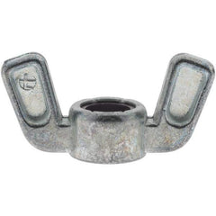 Value Collection - 3/8-16 UNC, Zinc Plated, Zinc Alloy Nylon-Insert Locking Wing Nut - Grade 2, 1-1/2" Wing Span, 0.718" Wing Span - Exact Tool & Supply
