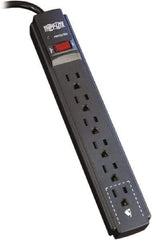 Tripp-Lite - 6 Outlets, 120 VAC15 Amps, 6' Cord, Power Outlet Strip - Floor, Keyhole Mount, 5-15 NEMA Configuration, 1.23" Strip - Exact Tool & Supply