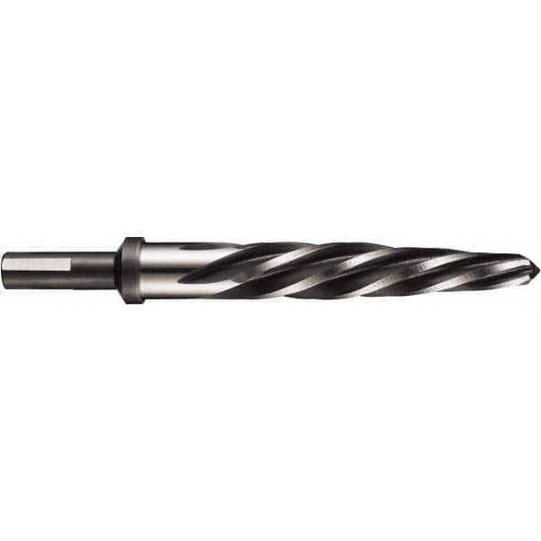 DORMER - 9/16" Reamer Diam, 1/2" Diam Straight Shank, 3-5/8" Flute, Car Reamer - Exact Tool & Supply
