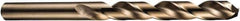 DORMER - 0.65mm 135° Cobalt Jobber Drill - Bright Finish, Right Hand Cut, Spiral Flute, Straight Shank, 26mm OAL, Four Facet Point - Exact Tool & Supply
