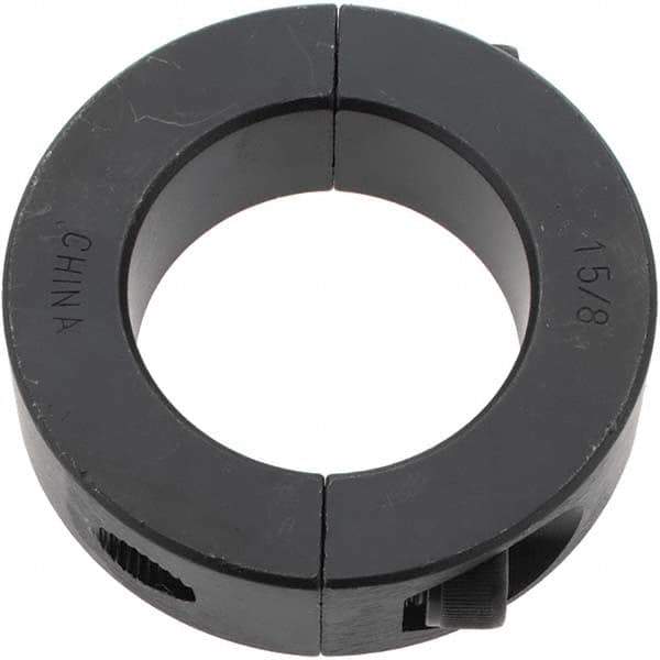 Value Collection - 1-5/8" Bore, Steel, Two Piece Shaft Collar - 2-5/8" Outside Diam, 11/16" Wide - Exact Tool & Supply