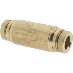Parker - 1/4" Outside Diam, Brass Push-to-Connect Tube Union - Tube to Tube Connection, Nitrile O-Ring - Exact Tool & Supply