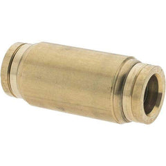 Parker - 1/2" Outside Diam, Brass Push-to-Connect Tube Union - Tube to Tube Connection, Nitrile O-Ring - Exact Tool & Supply
