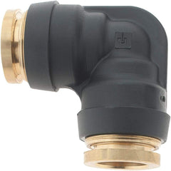 Parker - 1/2" Outside Diam, Brass Push-to-Connect Tube Union Elbow - 250 Max psi, Tube to Tube Connection - Exact Tool & Supply
