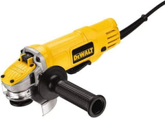 DeWALT - 4-1/2" Wheel Diam, 12,000 RPM, Corded Angle & Disc Grinder - 5/8-11 Spindle, 115 Volts, 9 Amps, Rear Exhaust - Exact Tool & Supply