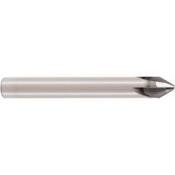 Seco - 8mm Diam 4 Flute Single End Solid Carbide Chamfer Mill - Exact Tool & Supply