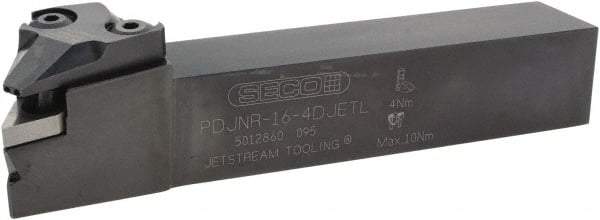 Seco - PDJN, Right Hand Cut, 25.4mm Shank Height x 25.4mm Shank Width, Negative Rake Indexable Turning Toolholder - 152.4mm OAL, DNMG 432 Insert Compatibility, Series Jetstream - Exact Tool & Supply