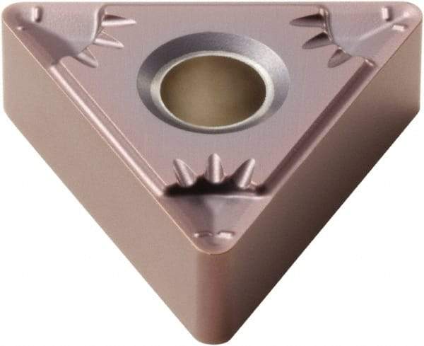 Seco - TNMG331 F5 Grade TH1000 Carbide Turning Insert - TiSiN Finish, 60° Triangle, 3/8" Inscr Circle, 3/16" Thick, 1/64" Corner Radius - Exact Tool & Supply