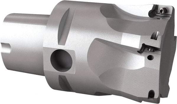 Seco - 54mm Cut Diam, 9mm Max Depth of Cut, 60mm OAL, Indexable Square Shoulder End Mill - Multiple Insert Styles, C5 Modular Connection, 90° Lead Angle, Through Coolant, Series Turbo 10 - Exact Tool & Supply