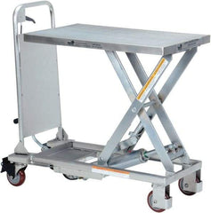 Vestil - 400 Lb Capacity Manual Scissor Elevating Cart - 8-3/4" to 29" Lift Height, 27-1/2" Platform Length x 17-5/8" Platform Width - Exact Tool & Supply