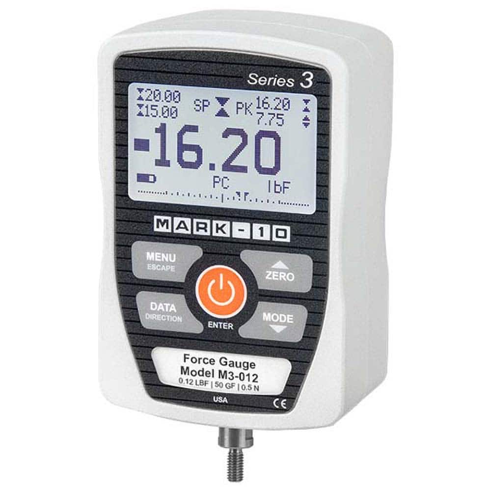 Mark-10 - Digital Tension & Compression Force Gages Capacity (gf): 100.00 Capacity (lbf): 0.25 - Exact Tool & Supply