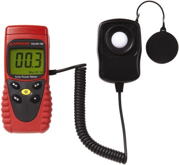 Amprobe - 2,000 W/m2, 634BTU / (ft2xh), 9 Volt Battery, LCD Display Solar Power Meter - Exact Tool & Supply