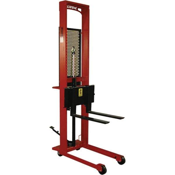 Wesco Industrial Products - 1,000 Lb Capacity, 56" Lift Height, Steel Stacker Manually Operated Lift - Exact Tool & Supply