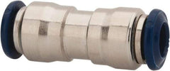 Value Collection - 5/32" Outside Diam, Nickel Plated Brass Push-to-Connect Tube Union - 250 Max psi, Tube to Tube Connection, Buna O-Ring - Exact Tool & Supply