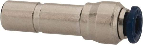 Value Collection - 3/8" Outside Diam, Nickel Plated Brass Push-to-Connect Straight Reducer - 250 Max psi, Tube to Stem Connection, Buna O-Ring - Exact Tool & Supply
