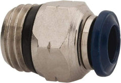 Value Collection - 5/16" Outside Diam, 3/8 Universal, Nickel Plated Brass Push-to-Connect Tube Male Connector - 250 Max psi, Tube to Universal Thread Connection, Buna O-Ring - Exact Tool & Supply