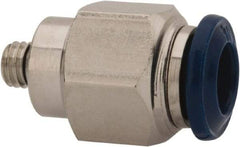 Value Collection - 5/32" Outside Diam, 10-32 Universal, Nickel Plated Brass Push-to-Connect Tube Male Connector - 250 Max psi, Tube to Universal Thread Connection, Buna O-Ring - Exact Tool & Supply