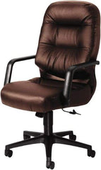 Hon - 46-1/2" High Executive High Back Leather Chair - 26" Wide x 29-3/4" Deep, Leather, Memory Foam Seat, Burgundy - Exact Tool & Supply