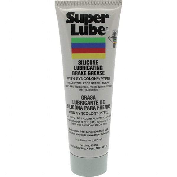 Synco Chemical - 8 oz Tube Silicone General Purpose Grease - Translucent White/Gray, Food Grade, 500°F Max Temp, NLGIG 2, - Exact Tool & Supply